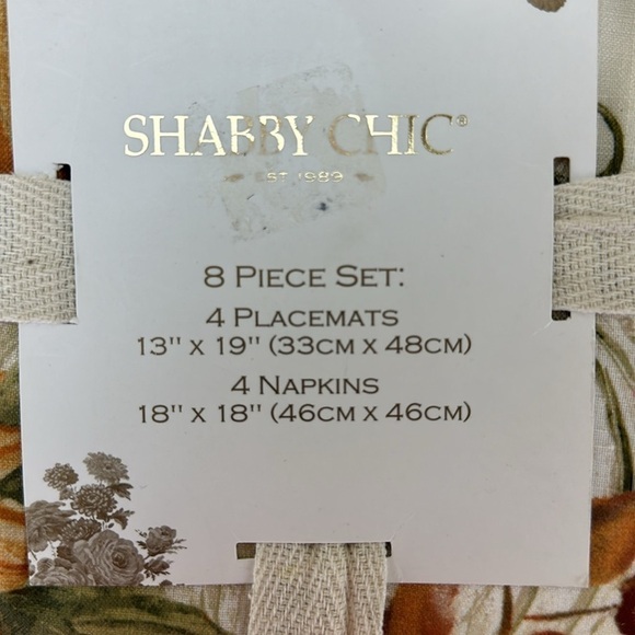 Shabby Chic 4 Placemats 4 Napkins Hyde & Eek Reversible Metal Tabletop Sign - Picture 5 of 11